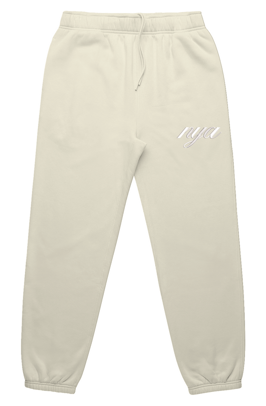 EMB. WHT.  ELEGANCE BAGGY SWEATS