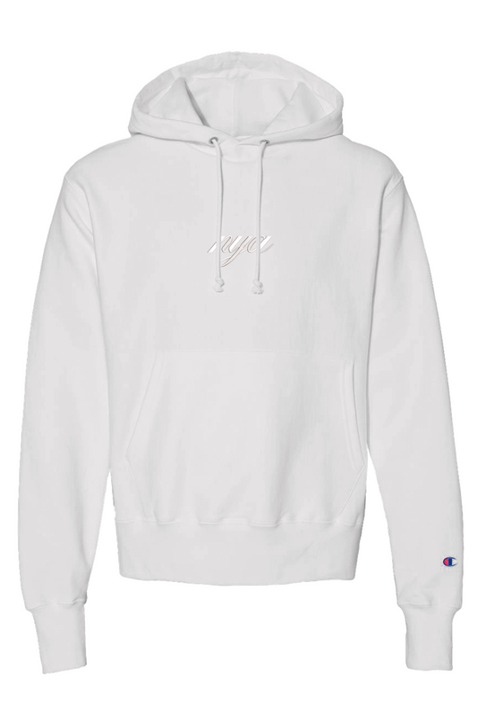 EMB. WHT.  NYA x CHAMPION ELEGANCE HOODIE