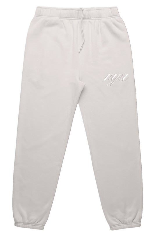 EMB. WHT.  ELEGANCE BAGGY SWEATS